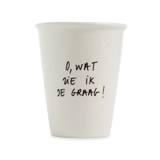 Beker met tekst
