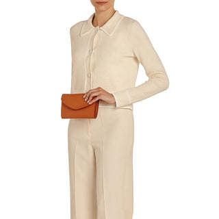 Bigallo Women's clutch bag in leather caramel