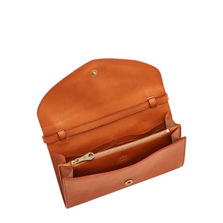 Bigallo Women's clutch bag in leather caramel
