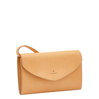 Bigallo Women's clutch bag in leather color natural