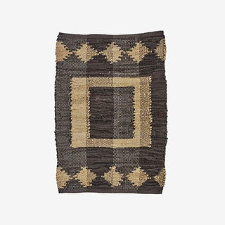 Handgemaakte Lederen En Jute Deurmat