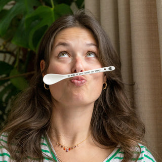 Porselein Lepel met tekstjes