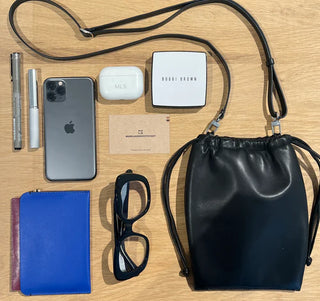 String Micro Pouch with Foam Black