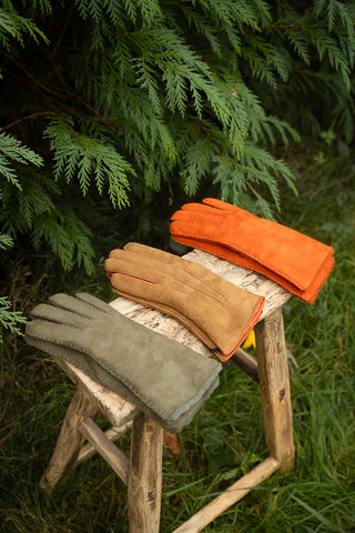 Handschoenen Daim Chestnut / Orange