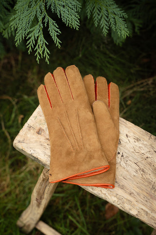 Handschoenen Daim Chestnut / Orange