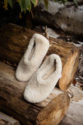 Pantoffels 100% sheep Off White