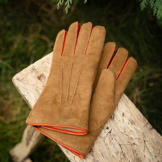 Handschoenen Daim Chestnut / Orange