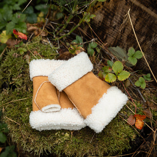 Mittens daim - schapenvacht Chestnut