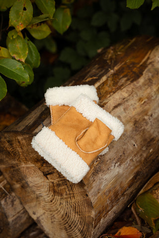 Mittens daim - schapenvacht Chestnut
