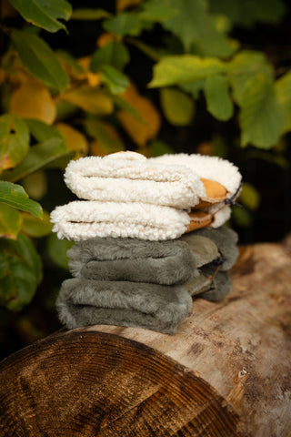 Mittens daim - schapenvacht Chestnut