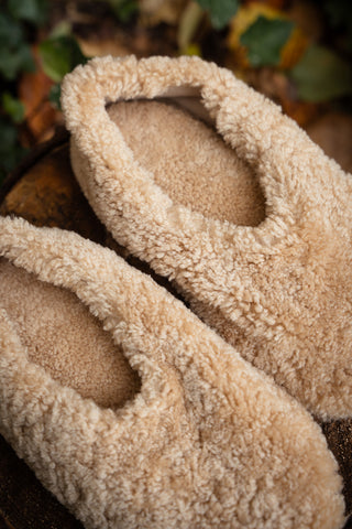 Pantoffels 100% sheep Cappucino
