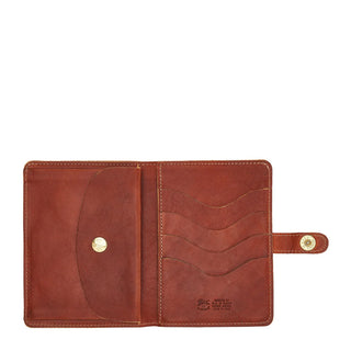 Women's wallet in vintage leather color Cognac