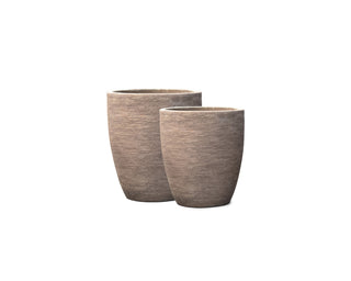 Pot de fleurs ovale d'extérieur Saya - Lot de 2