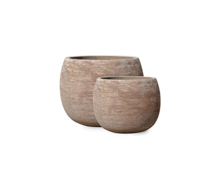 Pot de fleurs rond Saya pour extérieur - Lot de 2