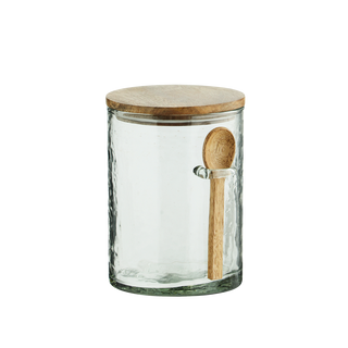 Glass jar w/ spoon - Madam Stoltz EV-17531