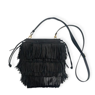 String Micro Fringes Black