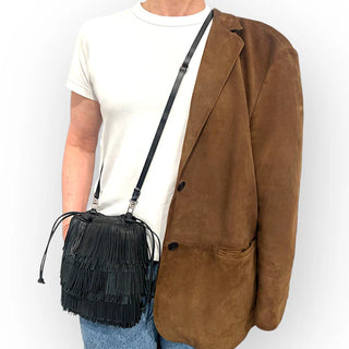 String Micro Fringes Black