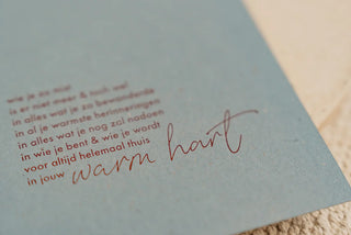 Woordkaart - Gedicht 'Warm hart'