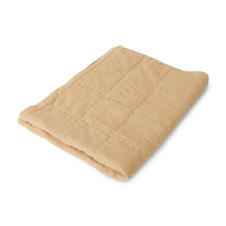 Quilted throw Beige Stitched
