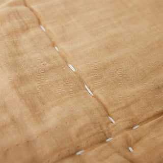 Quilted throw Beige Stitched