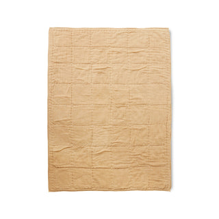 Quilted throw Beige Stitched